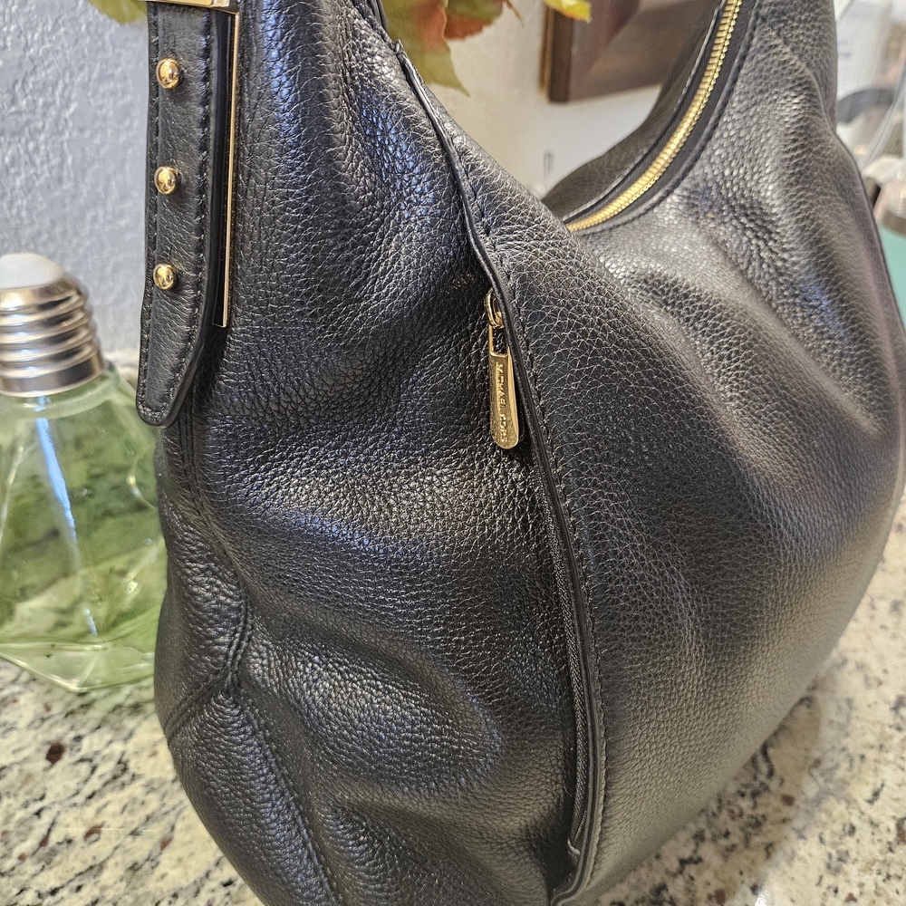 Michael Kors Black Leather Hobo Bag - Picture 4 of 9